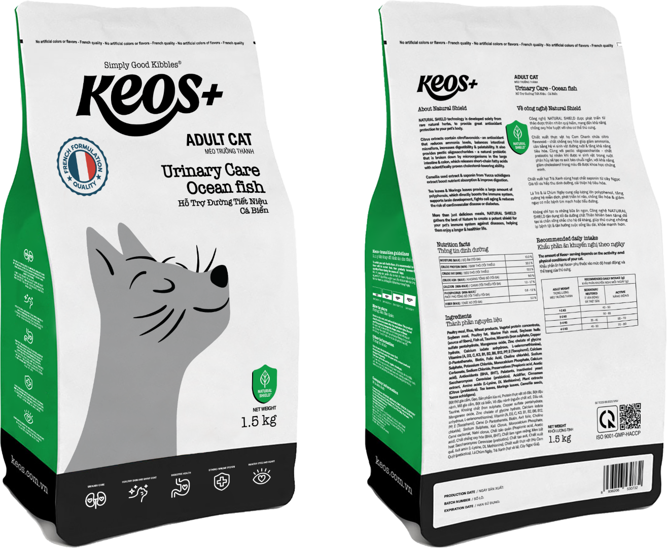 KEOS CAT ADULT URINARY CARE W OCEAN FISH 1.5KG